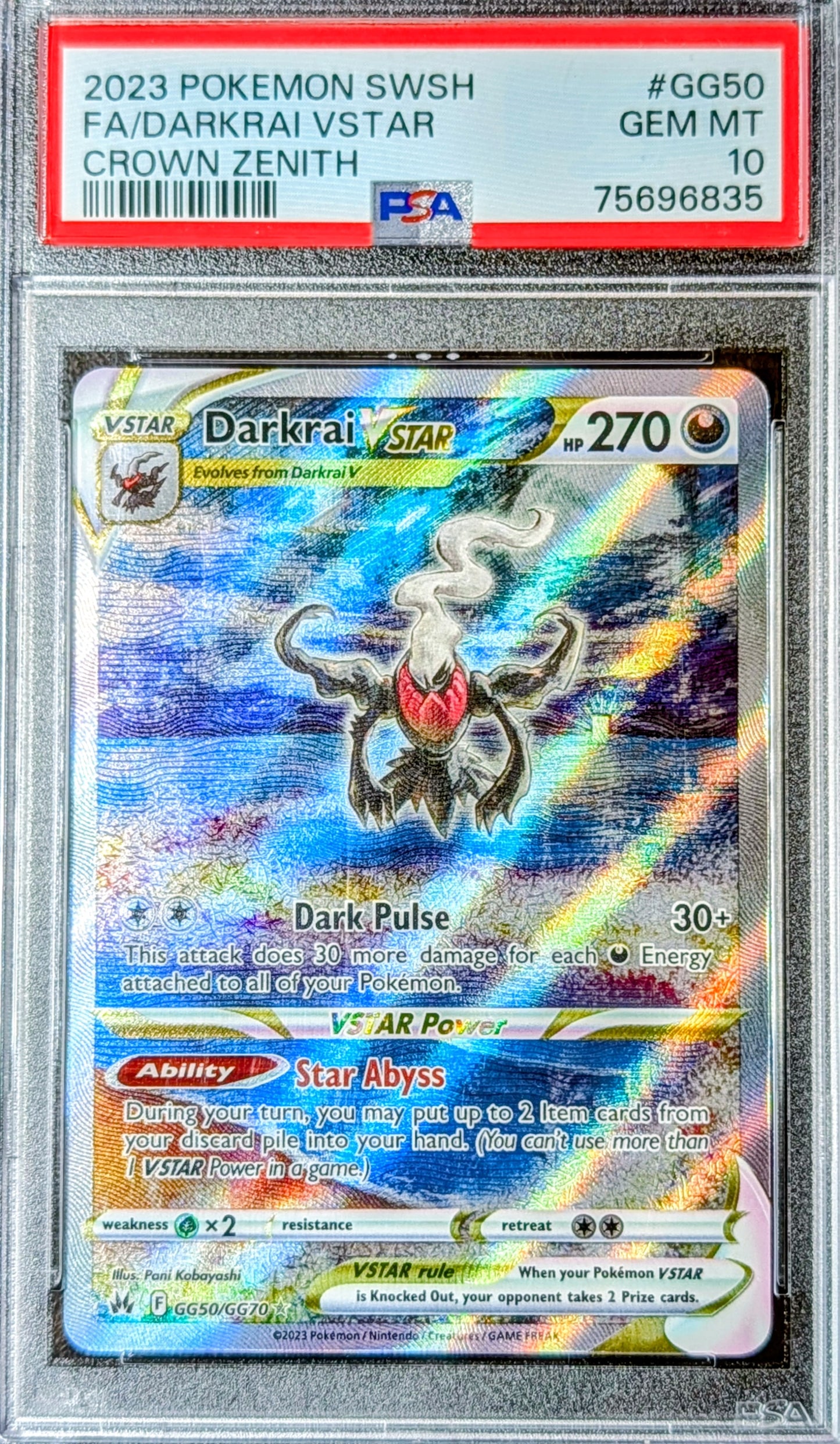 PSA 10 Darkrai VSTAR GG50/GG70